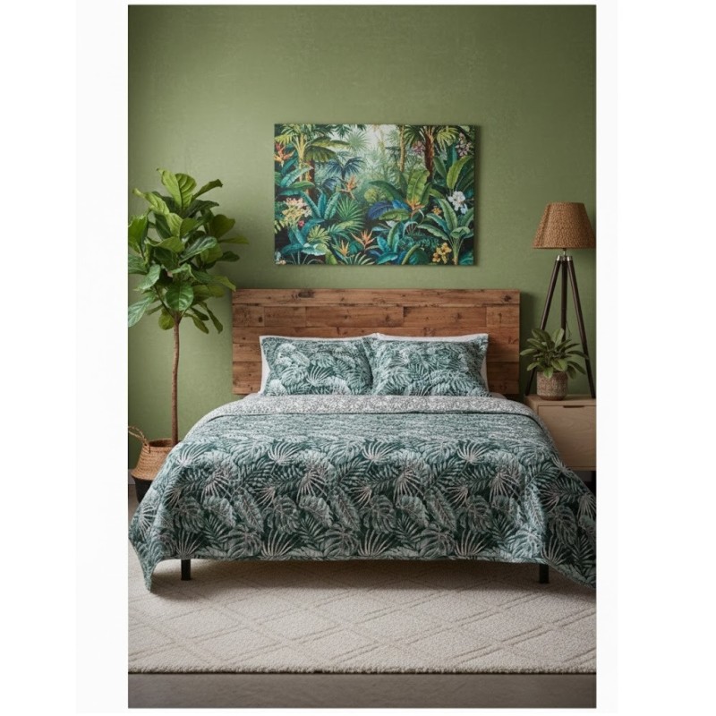 Couvre lit + taies 220 x 240 cm Tropical vibes