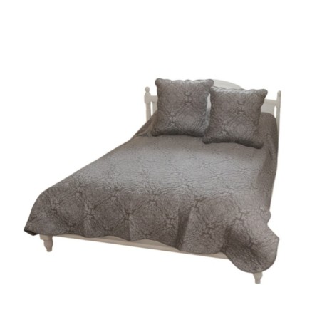 Couvre lit + taies 260 x 240 cm Arabesque gris