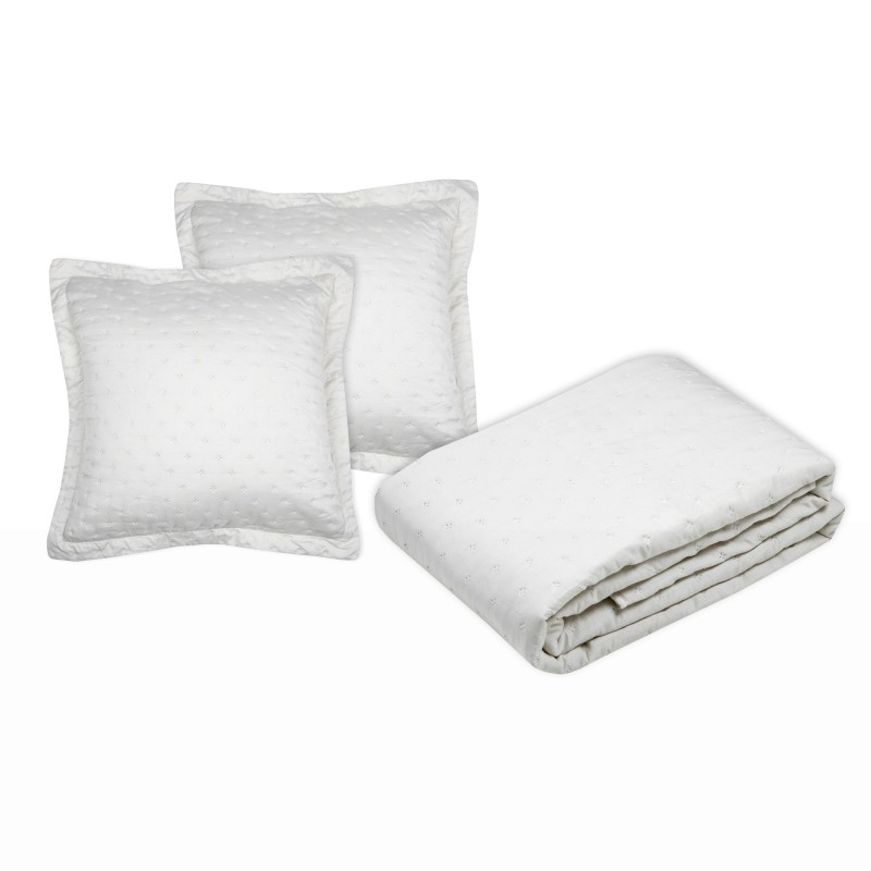 Couvre lit + taies 260 x 240 cm Chloé creme