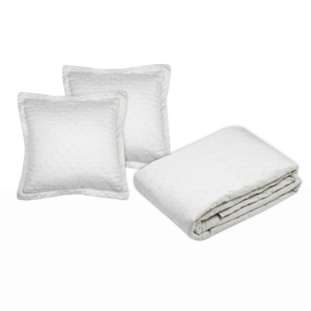 Couvre lit + taies 260 x 240 cm Chloé creme