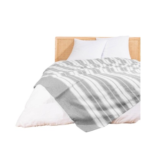 Couvre lit jacquard 180 x 220 cm Abby gris