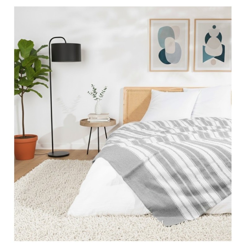 Couvre lit jacquard 180 x 220 cm Abby gris