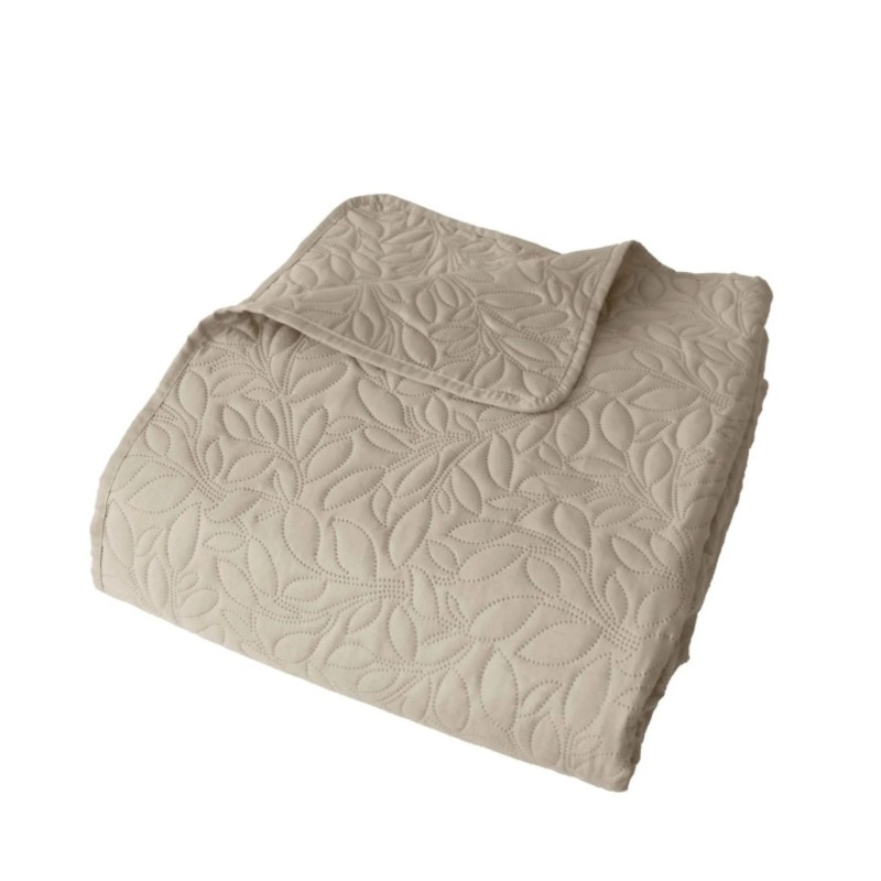 Couvre-lit en microfibre 240 x 220 cm Beige