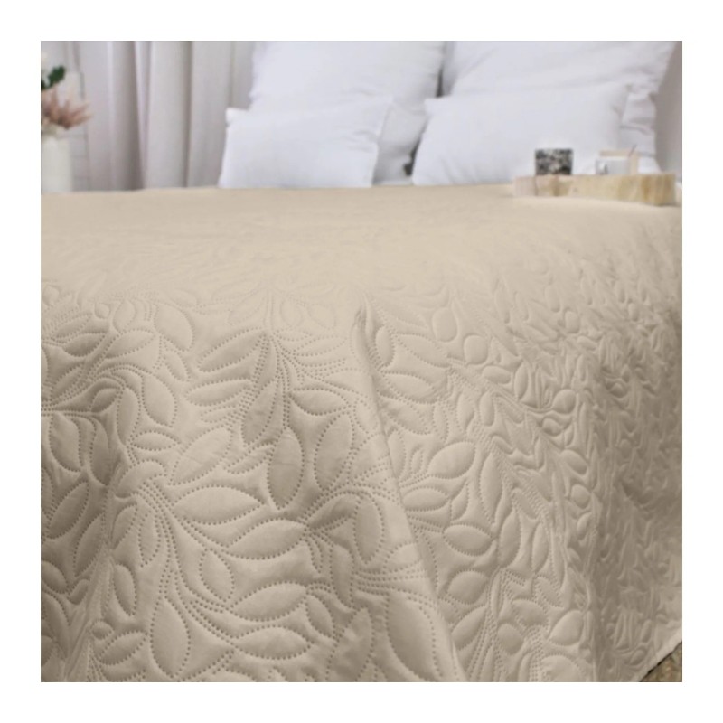 Couvre-lit en microfibre 240 x 220 cm Beige