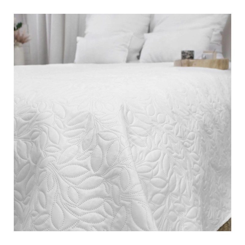 Couvre-lit en microfibre 240 x 220 cm Blanc