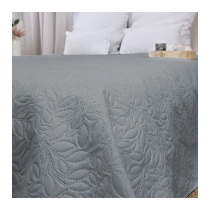 Couvre-lit en microfibre 240 x 220 cm Gris