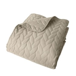 Couvre-lit en microfibre effet tresse 240 x 220 cm Beige