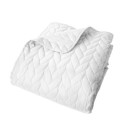 Couvre-lit en microfibre effet tresse 240 x 220 cm Blanc