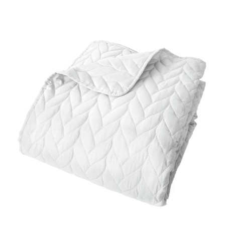 Couvre-lit en microfibre effet tresse 240 x 220 cm Blanc