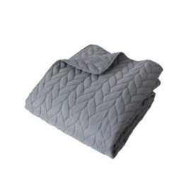 Couvre-lit en microfibre effet tresse 240 x 220 cm Gris