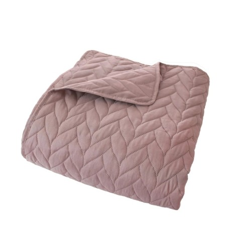 Couvre-lit en microfibre effet tresse 240 x 220 cm Rose