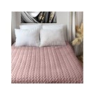 Couvre-lit en microfibre effet tresse 240 x 220 cm Rose