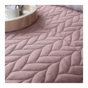 Couvre-lit en microfibre effet tresse 240 x 220 cm Rose