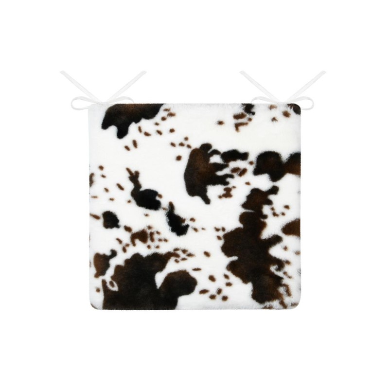 Assise de chaise 38 x 38 cm imprimé Vache brun