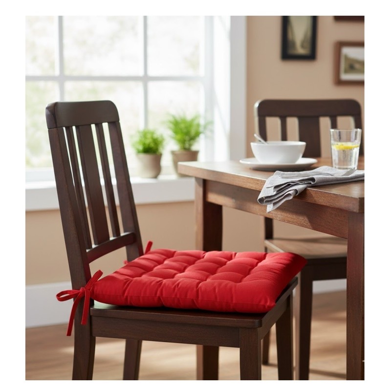 Assise de chaise en coton 38 x 38 cm Panama rouge