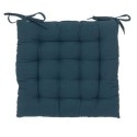 Assise de chaise matelassée coton 38 x 38 cm bleu