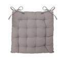 Assise de chaise matelassée coton 38 x 38 cm gris
