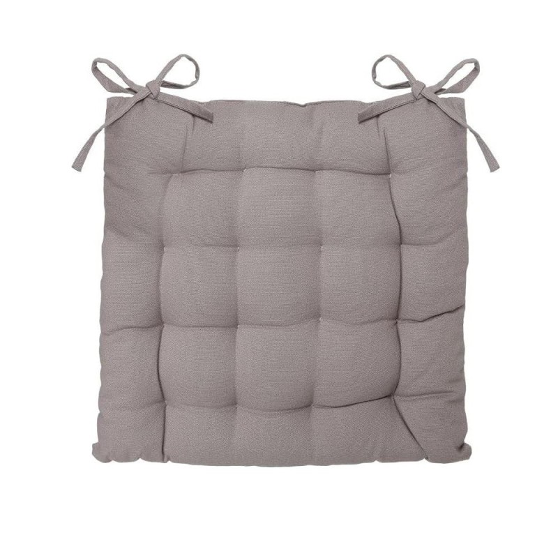 Assise de chaise matelassée coton 38 x 38 cm gris