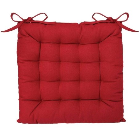 Assise de chaise matelassée coton 38 x 38 cm rouge