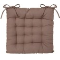 Assise de chaise matelassée coton 38 x 38 cm taupe