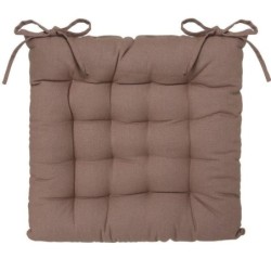 Assise de chaise matelassée coton 38 x 38 cm taupe
