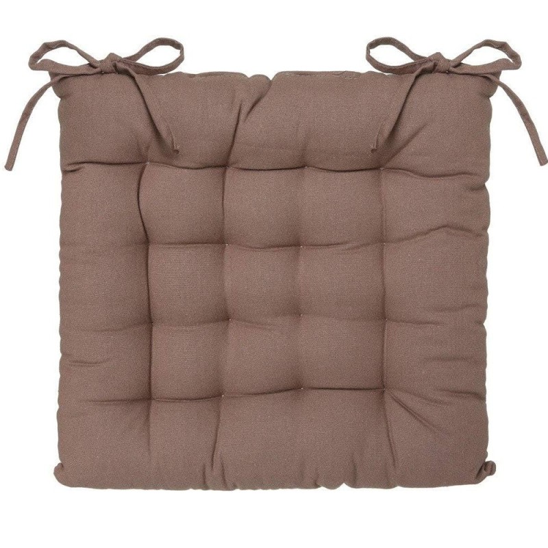 Assise de chaise matelassée coton 38 x 38 cm taupe