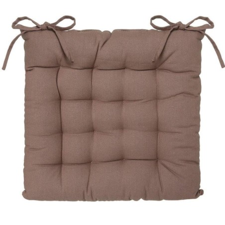 Assise de chaise matelassée coton 38 x 38 cm taupe