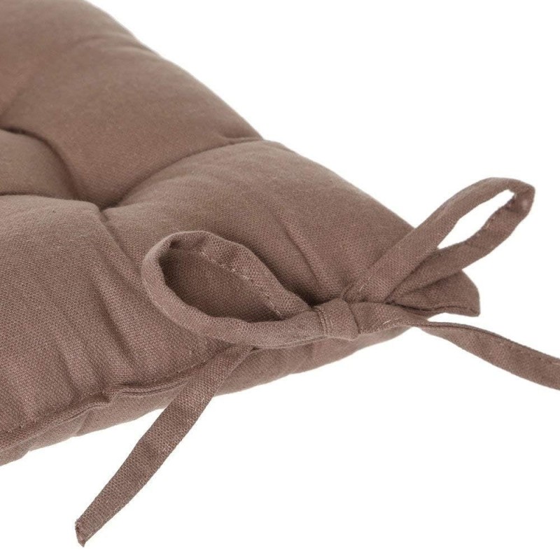 Assise de chaise matelassée coton 38 x 38 cm taupe