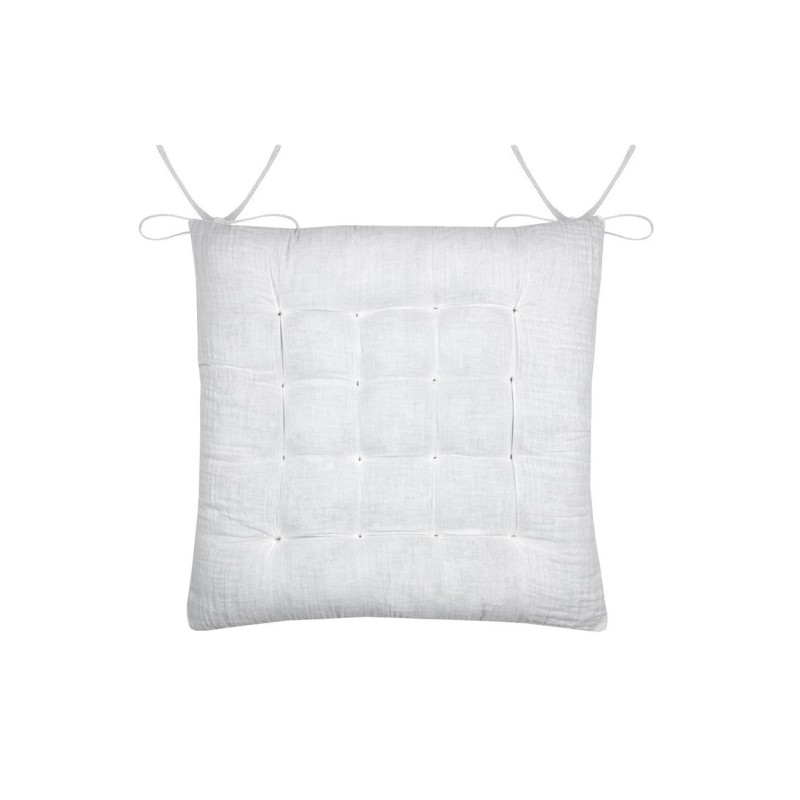 Assise de chaise matelassée en coton 38 x 38 cm Pop colors ecru