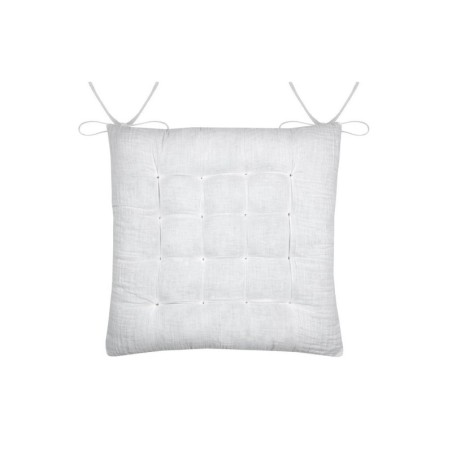 Assise de chaise matelassée en coton 38 x 38 cm Pop colors ecru