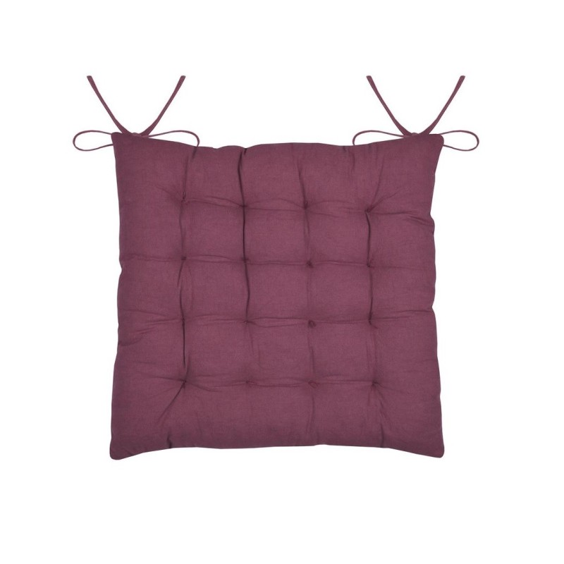 Assise de chaise matelassée en coton 38 x 38 cm Pop colors pourpre