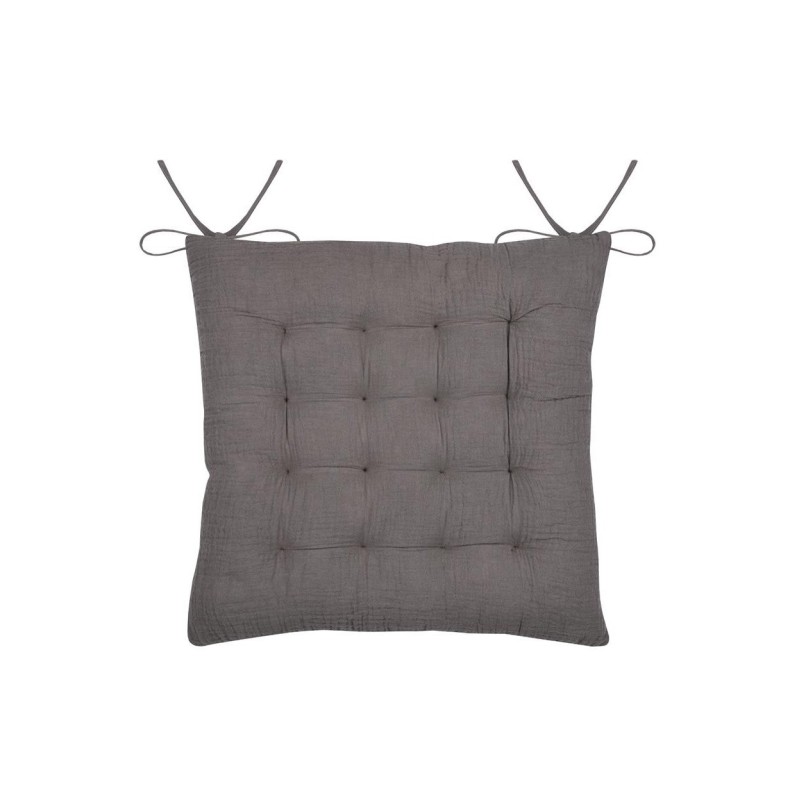 Assise de chaise matelassée en coton 38 x 38 cm Pop colors taupe