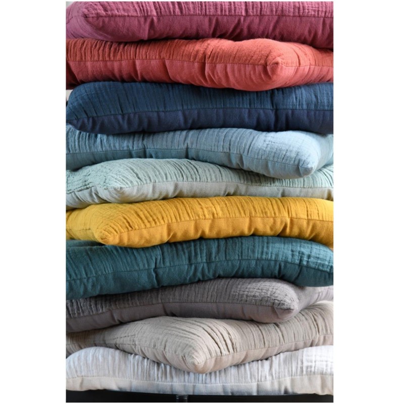 Assise de chaise matelassée en coton 38 x 38 cm Pop colors taupe