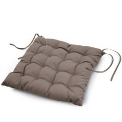 Coussin de chaise assise matelassé 40 x 40 cm taupe