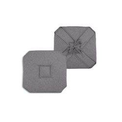 Coussin galette de chaise 4 rabats 40x40cm anthracite chinee