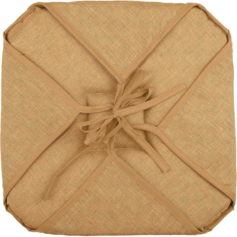 Coussin galette de chaise 4 rabats 40x40cm camel chinee