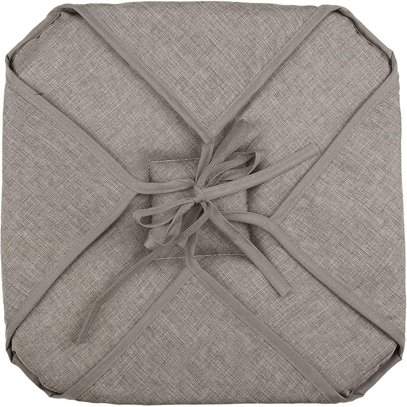 Coussin galette de chaise 4 rabats 40x40cm jute chinee