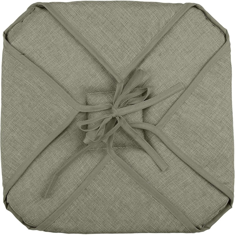 Coussin galette de chaise 4 rabats 40x40cm lichen chinee