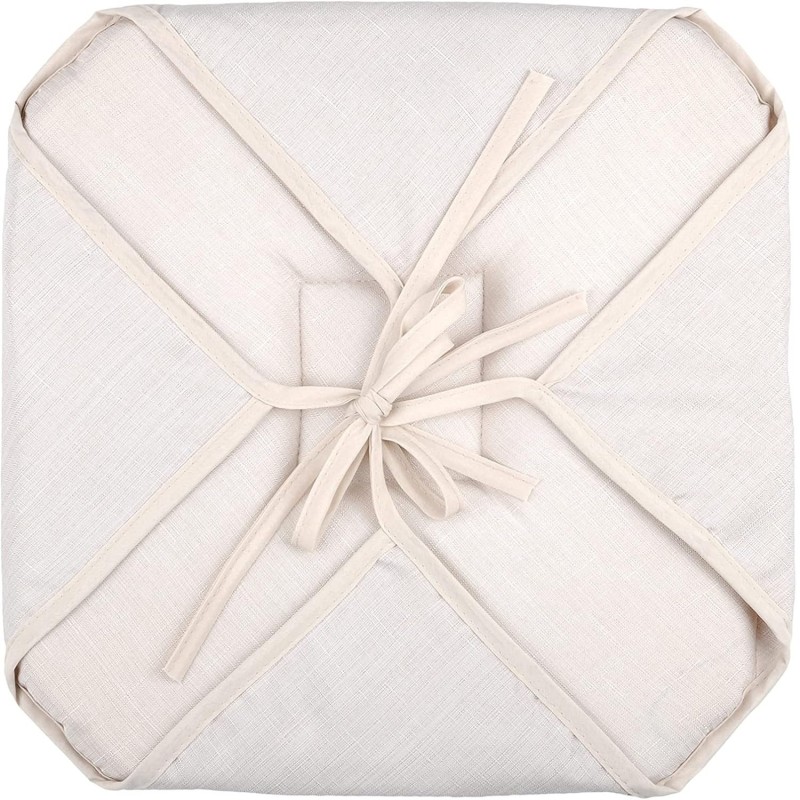 Coussin galette de chaise 4 rabats 40x40cm lin chinee
