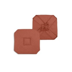 Coussin galette de chaise 4 rabats 40x40cm terracotta chinee