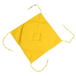 Coussin galette de chaise 4 rabats jaune 40x40cm