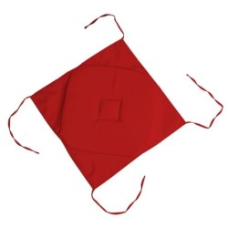 Coussin galette de chaise 4 rabats rouge 40x40cm
