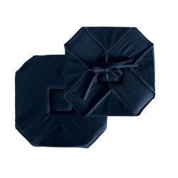 Coussin galette de chaise 40 x 40 cm Basique bleu marine