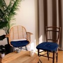 Coussin galette de chaise 40 x 40 cm Basique bleu marine