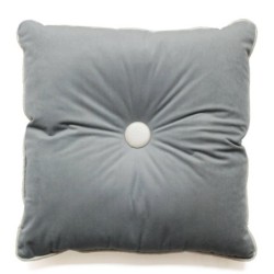 Coussin Passepoil velours uni Energy Gris 40 x 40 cm