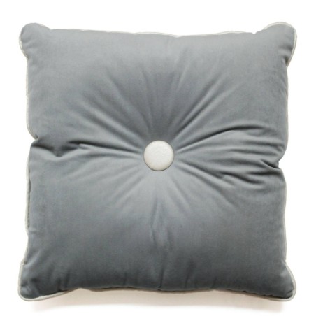 Coussin Passepoil velours uni Energy Gris 40 x 40 cm