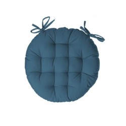Galette de chaise ronde 38 cm bleu canard