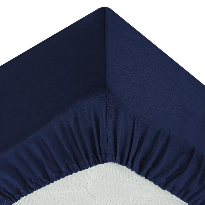 Drap housse coton uni 140 x 190 cm Couleur moderne encre