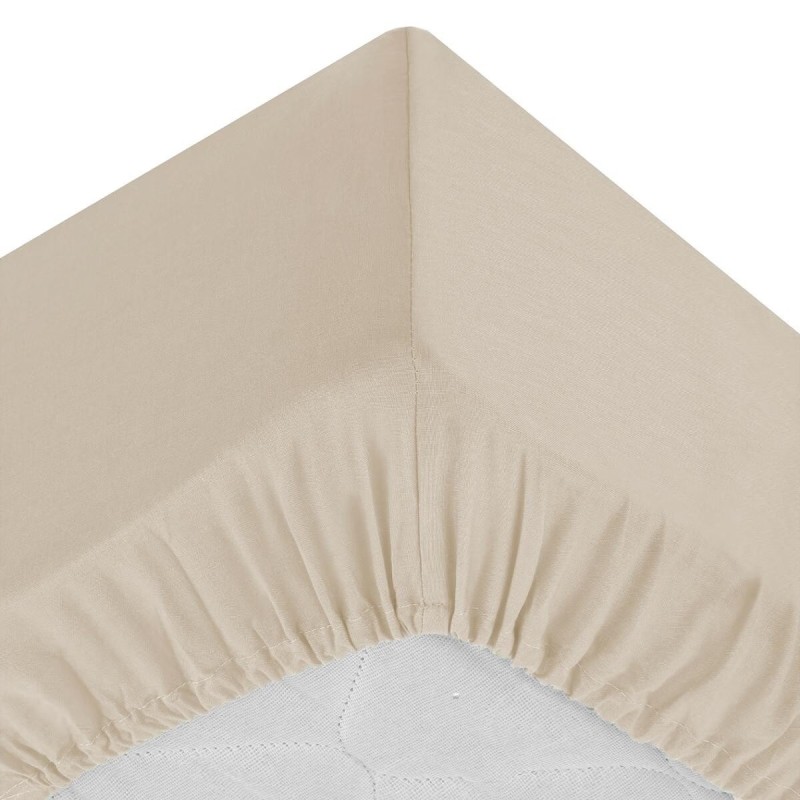 Drap housse coton uni 140 x 190 cm Couleur moderne lin
