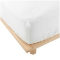 Drap housse en gaze de coton 140 x 190 cm Tendance uni blanc